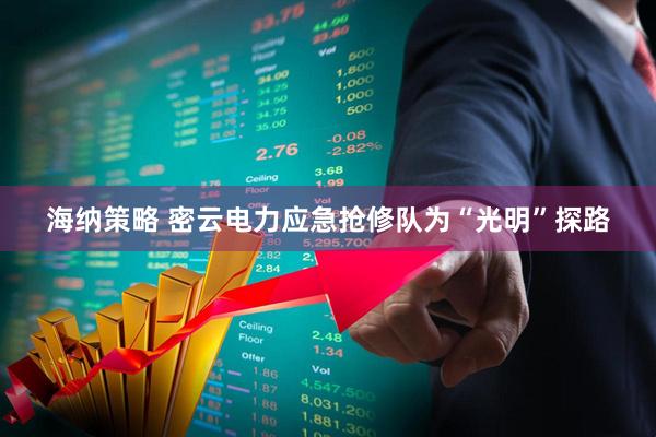 海纳策略 密云电力应急抢修队为“光明”探路