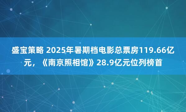 盛宝策略 2025年暑期档电影总票房119.66亿元，《南京照相馆》28.9亿元位列榜首